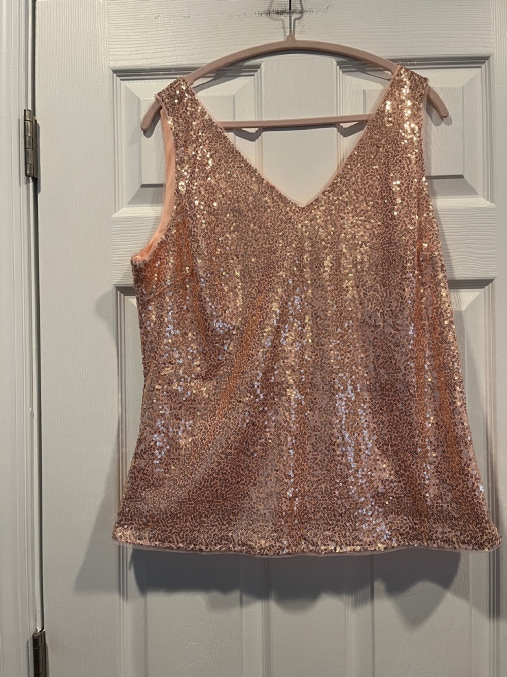 Grace Karin Rose Gold‎ Sequin V-Neck Camisole Size XL